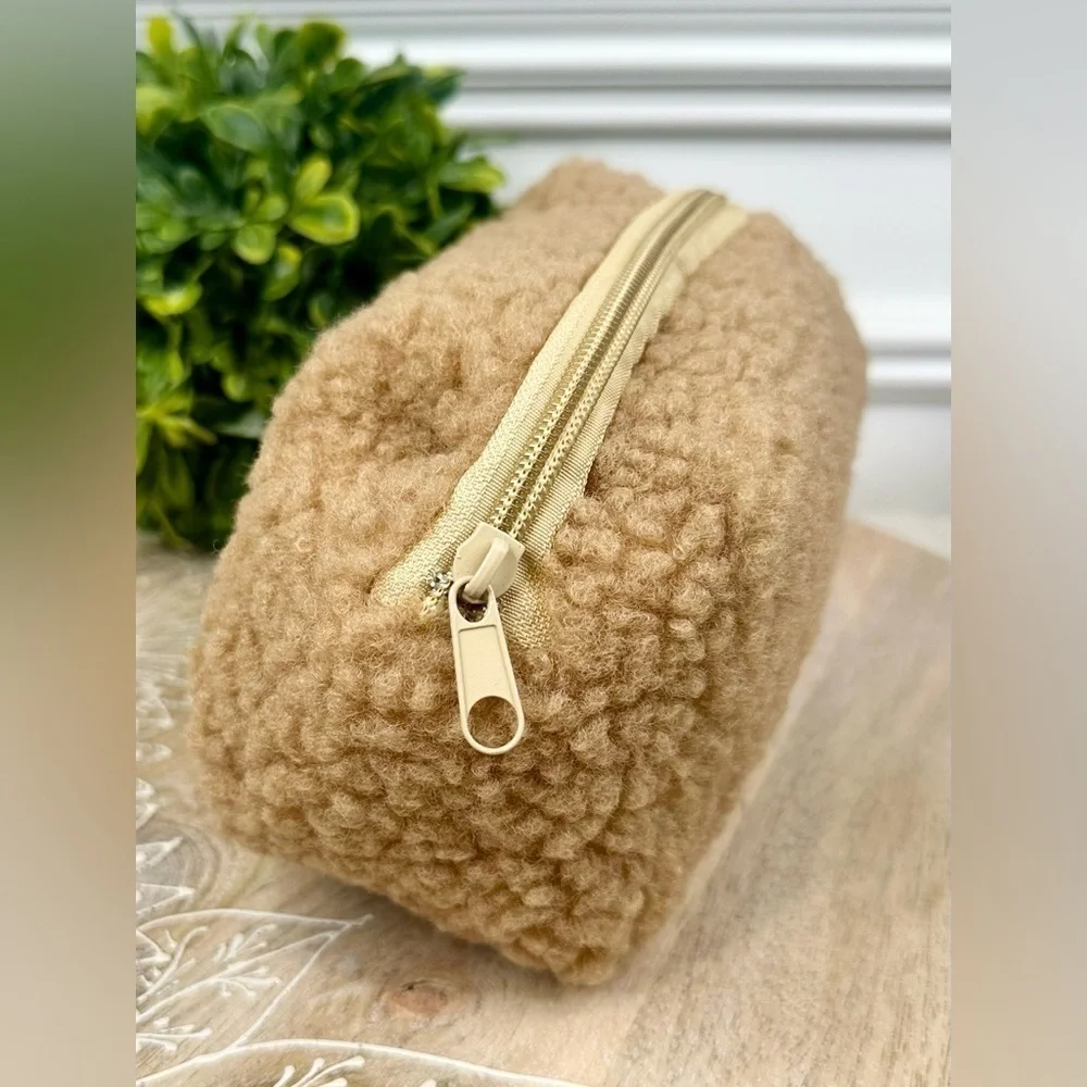 Sherpa Tan Cosmetic Pouch